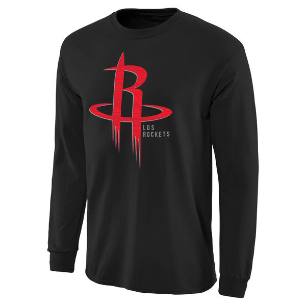 NBA Men Houston Rockets Noches Enebea Long Sleeve TShirt Black